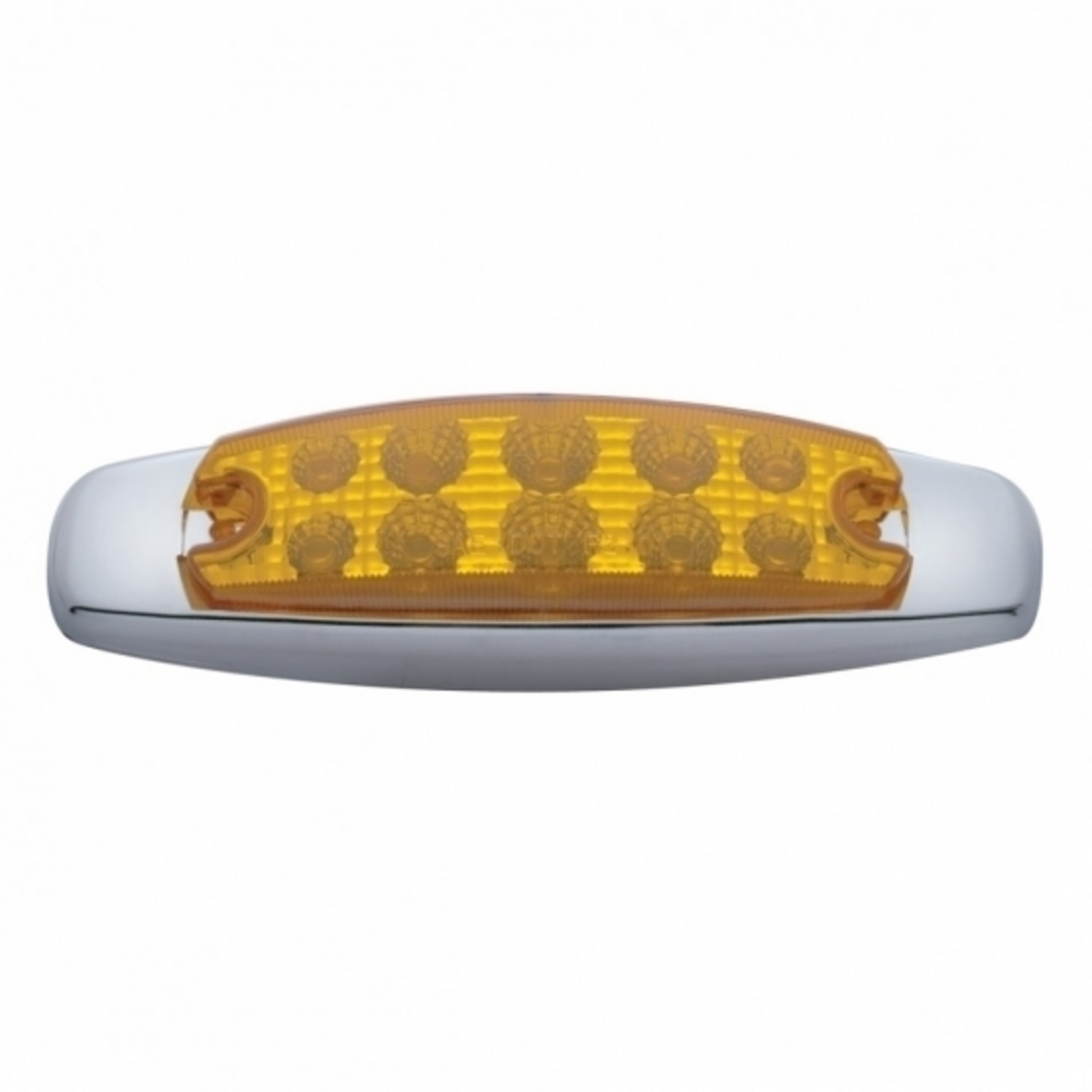 10 LED Reflector Rectangular Clearance/Marker Light - Amber LED/Amber Lens