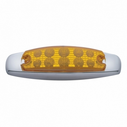 10 LED Reflector Rectangular Clearance/Marker Light - Amber LED/Amber Lens