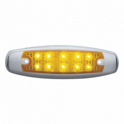 10 LED Reflector Rectangular Clearance/Marker Light - Amber LED/Amber Lens