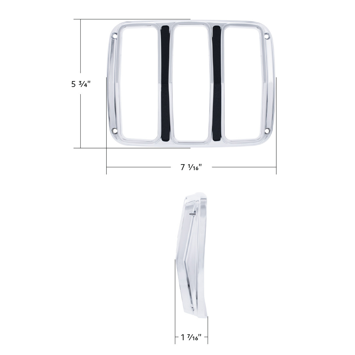 Chrome Tail Light Bezel With Black Painted Detail For 1964.5-66 Ford Mustang