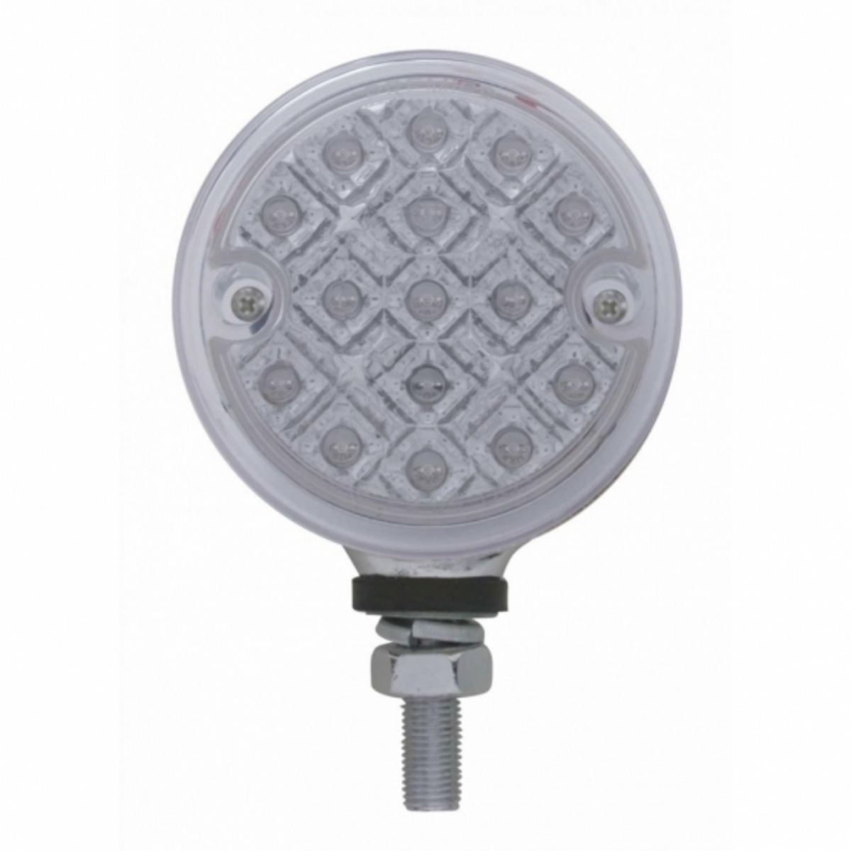 15 LED 3" Reflector Single Face Light - Amber LED/Clear Lens