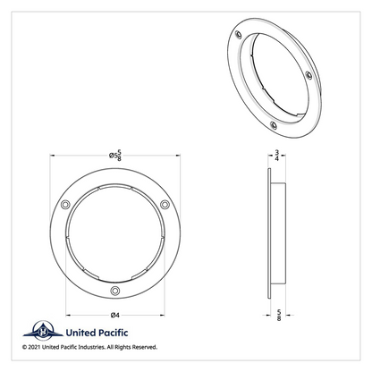 Stainless Steel Mounting Bezel For 4" Round Light (Card)