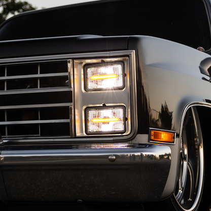 ULTRALIT - 4" X 6" Rectangular LED Headlight With Amber LED Position Light - High Beam