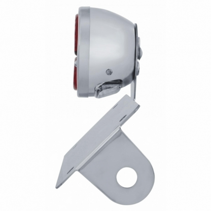 Chrome Horizontal Side Mount License Bracket For Motorcycle With 1928 LED "DUO Lamp" Tail Light
