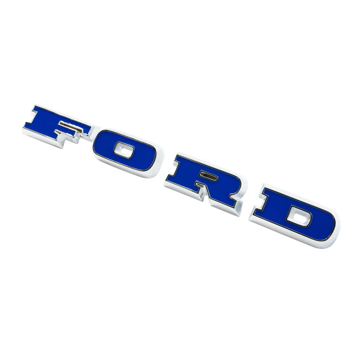Chrome "Ford" Grille Letter Set For 1966-1977 Ford Bronco-Blue Lettering