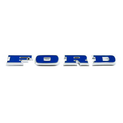 Chrome "Ford" Grille Letter Set For 1966-1977 Ford Bronco-Blue Lettering
