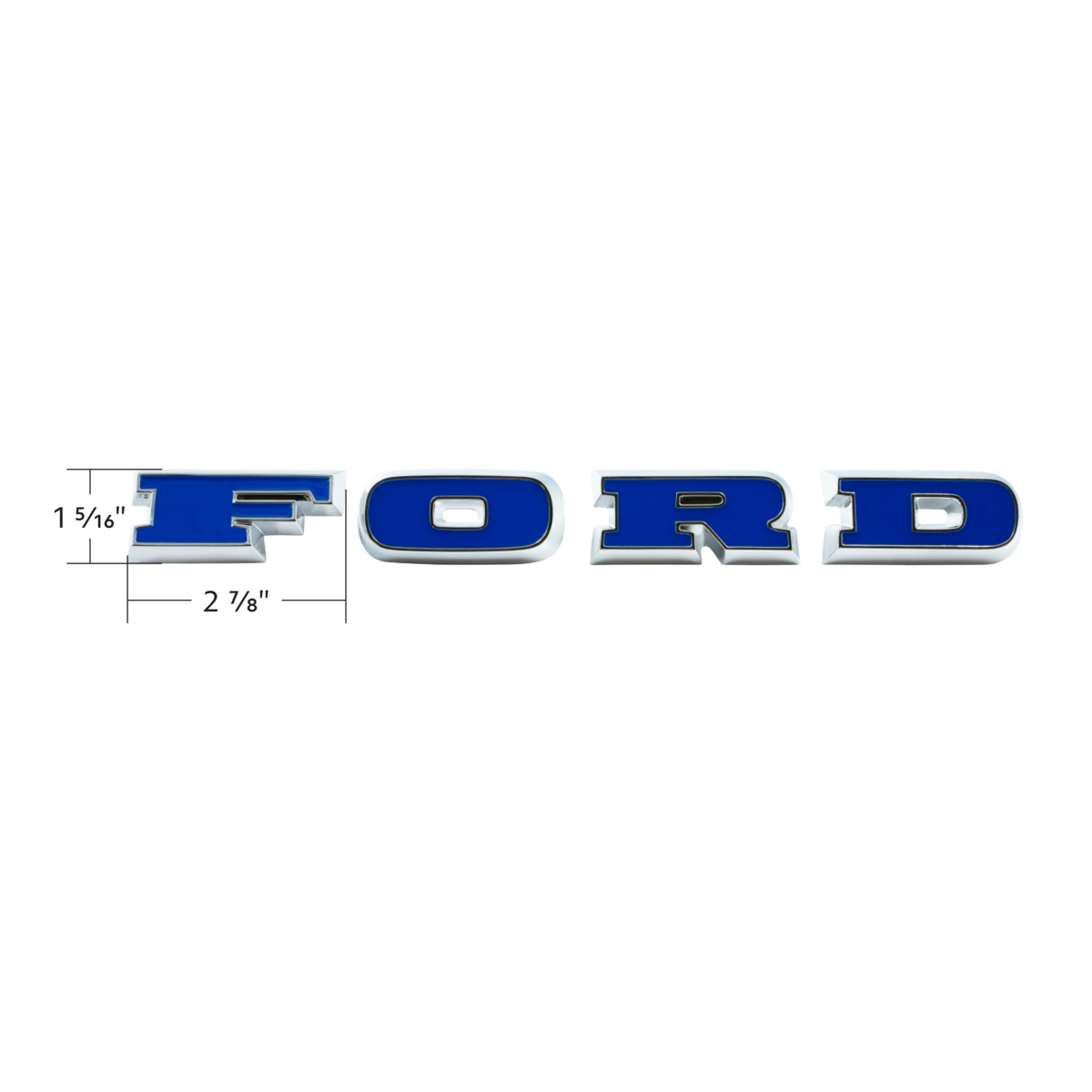 Chrome "Ford" Grille Letter Set For 1966-1977 Ford Bronco-Blue Lettering