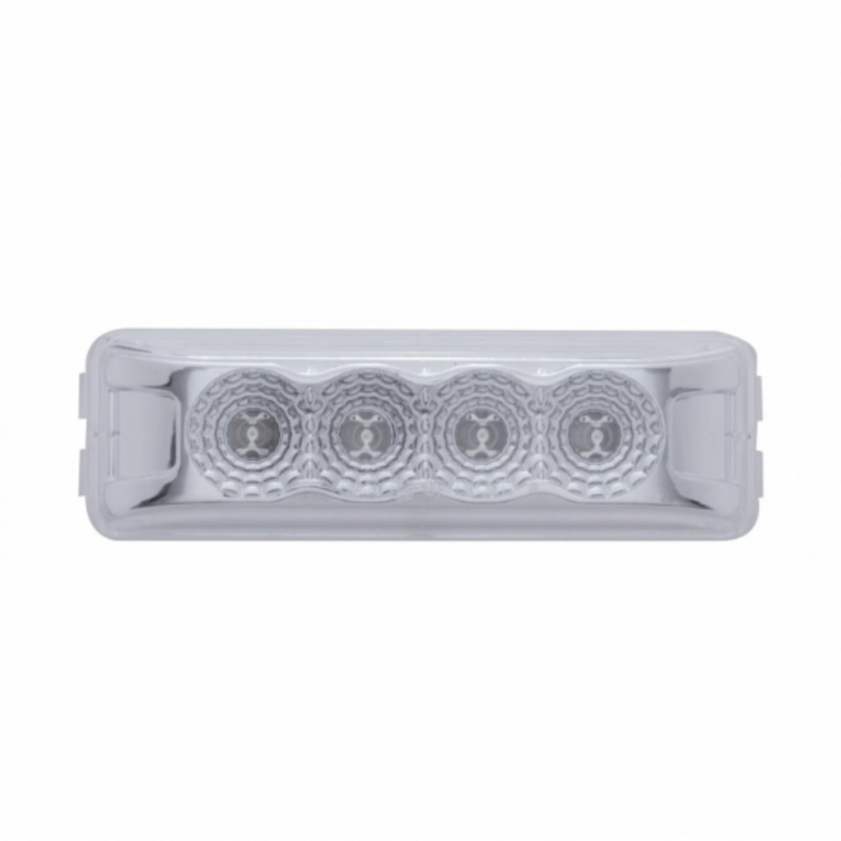 4 LED Reflector Rectangular Light (Clearance/Marker) - Red LED/Clear Lens