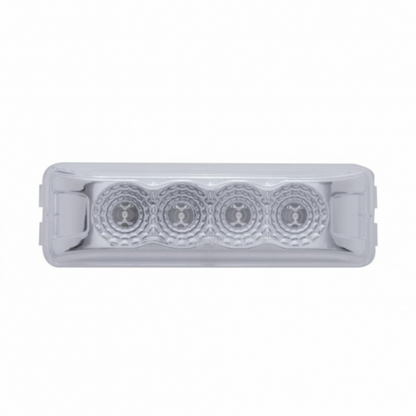 4 LED Reflector Rectangular Light (Clearance/Marker) - Red LED/Clear Lens