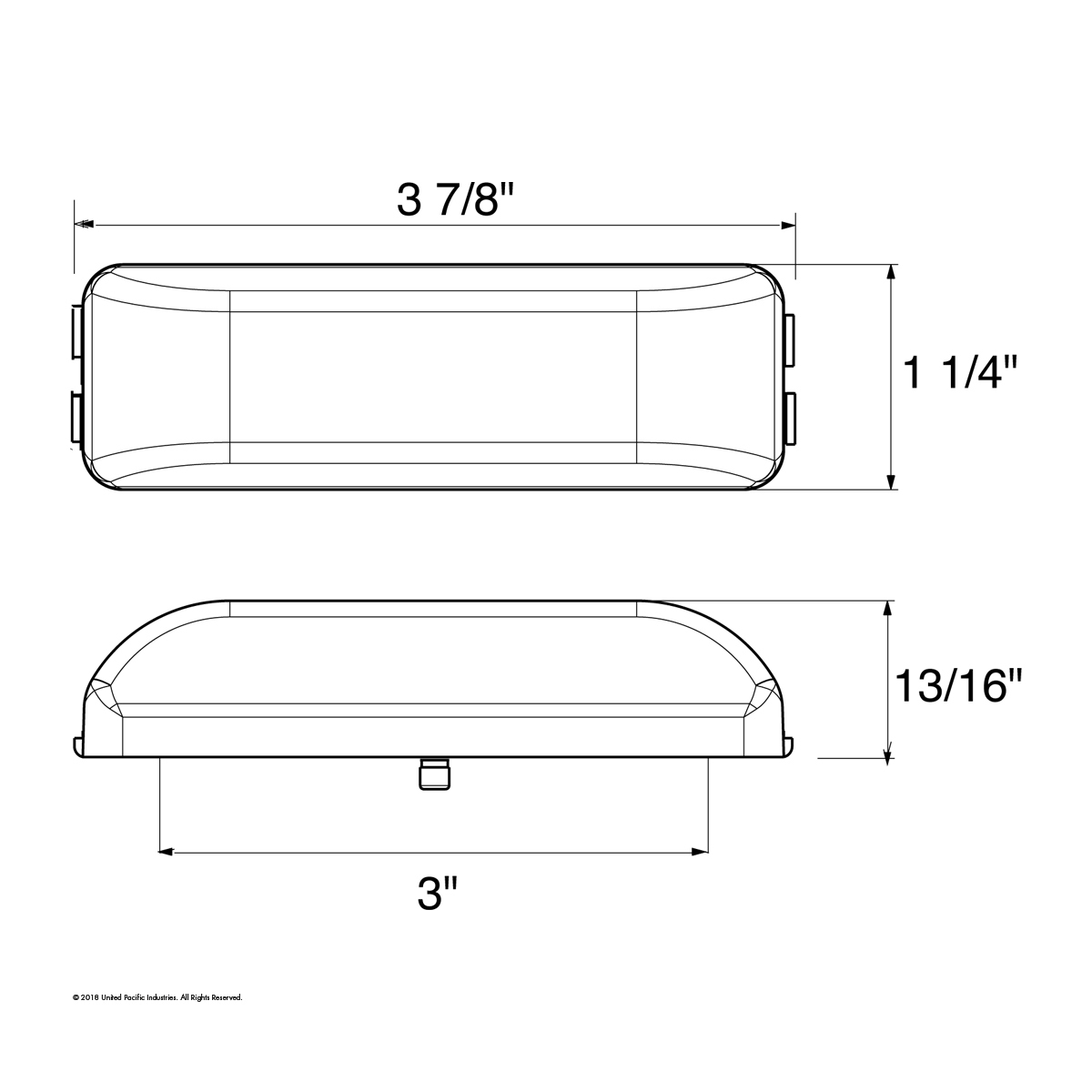 4 LED Reflector Rectangular Light (Clearance/Marker) - Red LED/Clear Lens