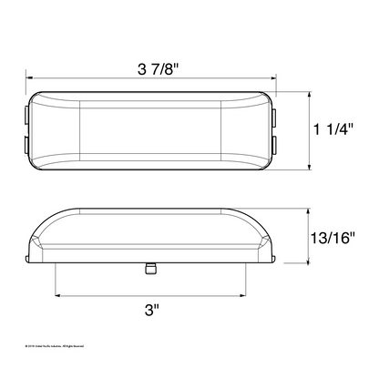 4 LED Reflector Rectangular Light (Clearance/Marker) - Red LED/Clear Lens