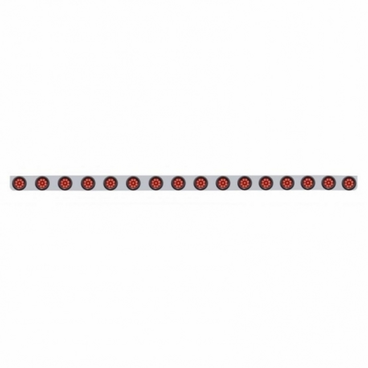 79-1/2" SS Bumper Light Bracket With 16X 9 LED 2" Reflector Light -Red LED & Lens