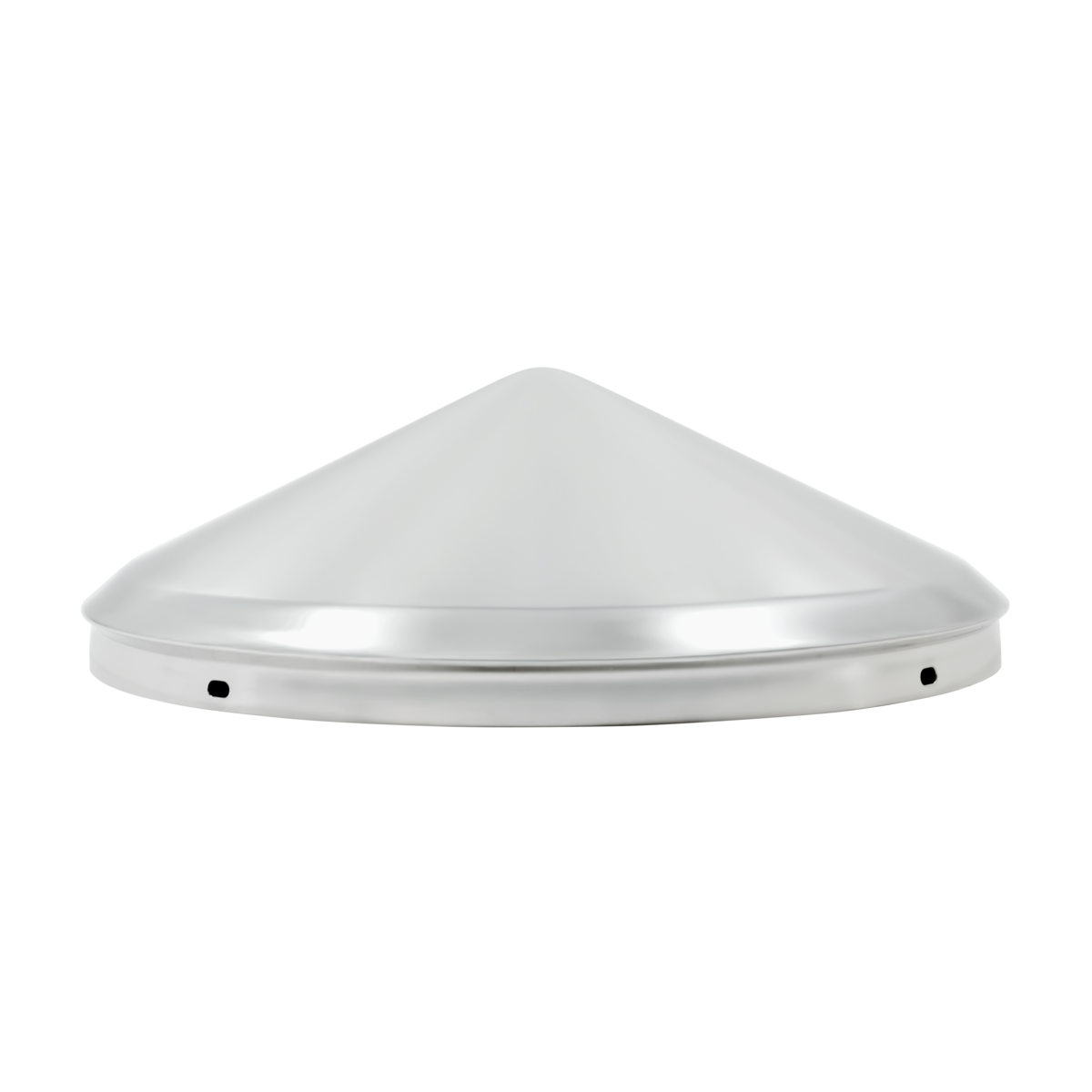 No Notch Chrome Pointed Front Hubcap - 1/2" Lip