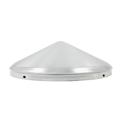No Notch Chrome Pointed Front Hubcap - 1/2" Lip