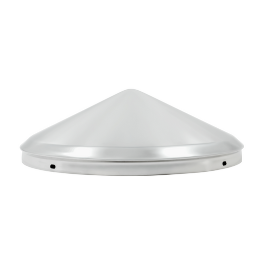 No Notch Chrome Pointed Front Hubcap - 1/2" Lip