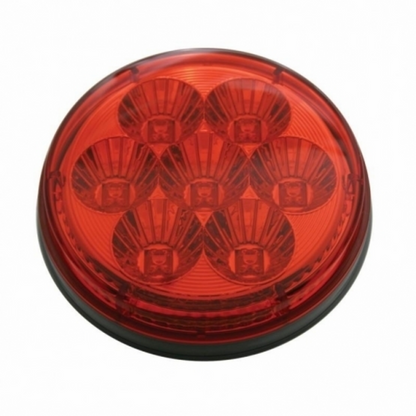 3-3/4" Bolt Pattern SS Spring Loaded Bar With 6X 4" 7 LED Lights & Visors -Red LED & Lens (Pair)