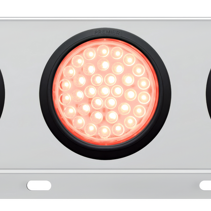 3-3/4" Bolt Pattern Deluxe SS Spring Loaded Bar W/6X 36 LED 4" Light -Red LED/Clear Lens (Pair)