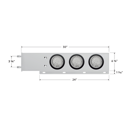 3-3/4" Bolt Pattern Deluxe SS Spring Loaded Bar W/6X 36 LED 4" Light -Red LED/Clear Lens (Pair)
