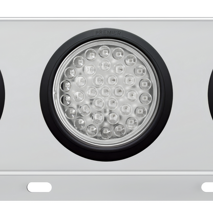 3-3/4" Bolt Pattern Deluxe SS Spring Loaded Bar W/6X 36 LED 4" Light -Red LED/Clear Lens (Pair)