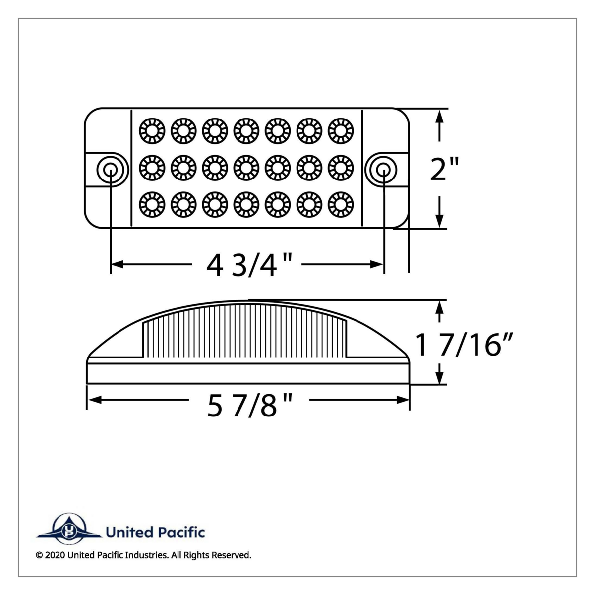 21 LED Reflector Rectangular Light (Clearance/Marker) - Red LED/Clear Lens