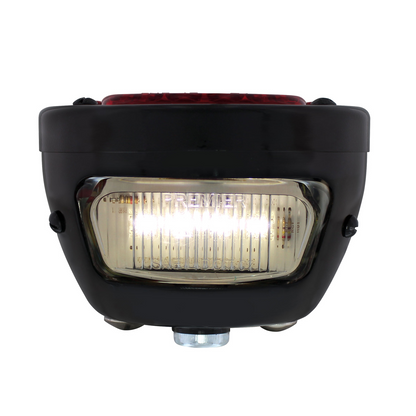 19 LED 12V Tail Light Assembly With 4 LED LP Light, Black Housing, & Rim For 1928-31 Ford Model A - L/H