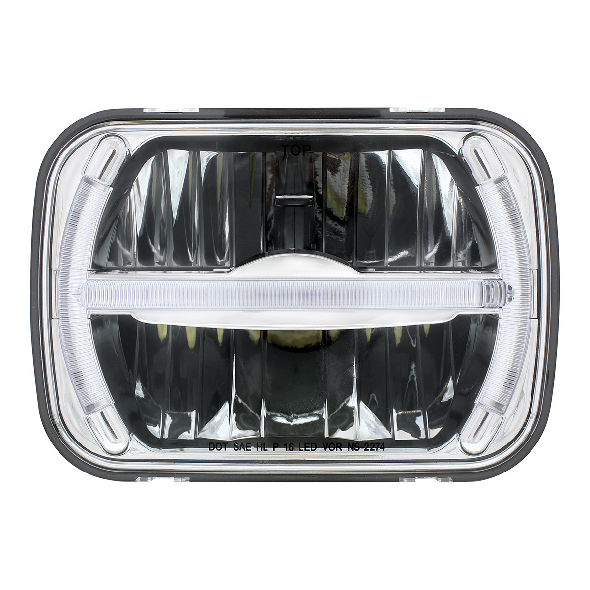 ULTRALIT - 7 LED 5" X 7" Rectangular Headlight With LED Light Bar