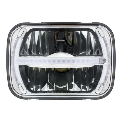 ULTRALIT - 7 LED 5" X 7" Rectangular Headlight With LED Light Bar