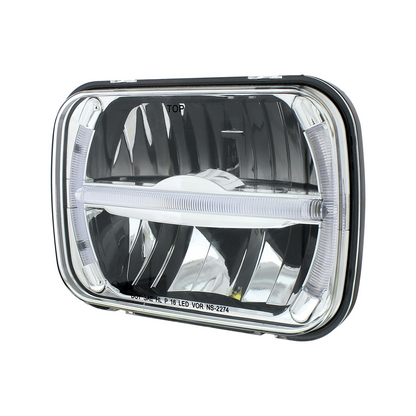 ULTRALIT - 7 LED 5" X 7" Rectangular Headlight With LED Light Bar