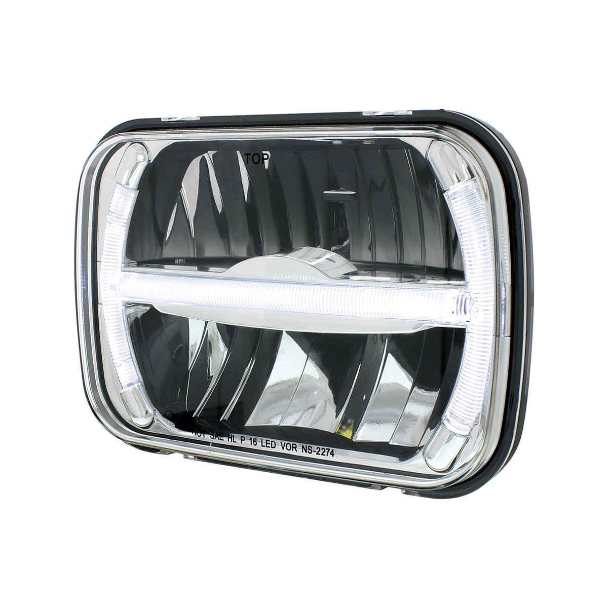 ULTRALIT - 7 LED 5" X 7" Rectangular Headlight With LED Light Bar