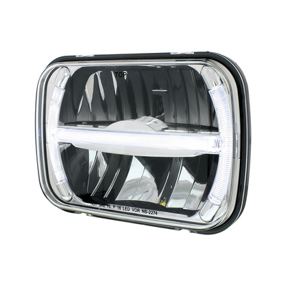 ULTRALIT - 7 LED 5" X 7" Rectangular Headlight With LED Light Bar
