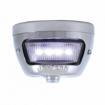 Chrome Vertical Side Mount License Bracket For Motorcycle With 1928 "LED DUO Lamp" Tail Light