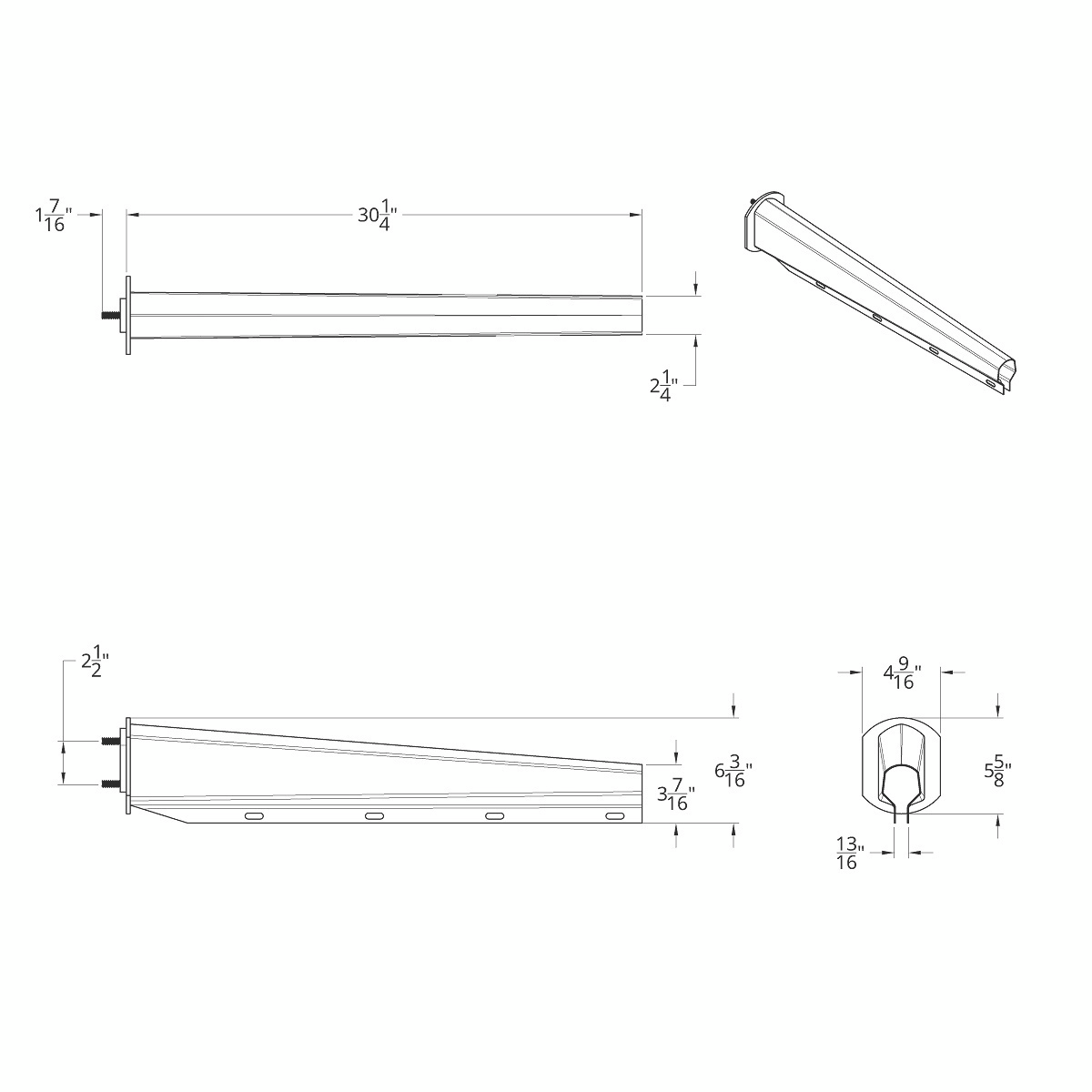 30" Chrome Heavy Duty Mud Flap Hangers With Reflector - 2.5" Bolt Pattern (Pair)