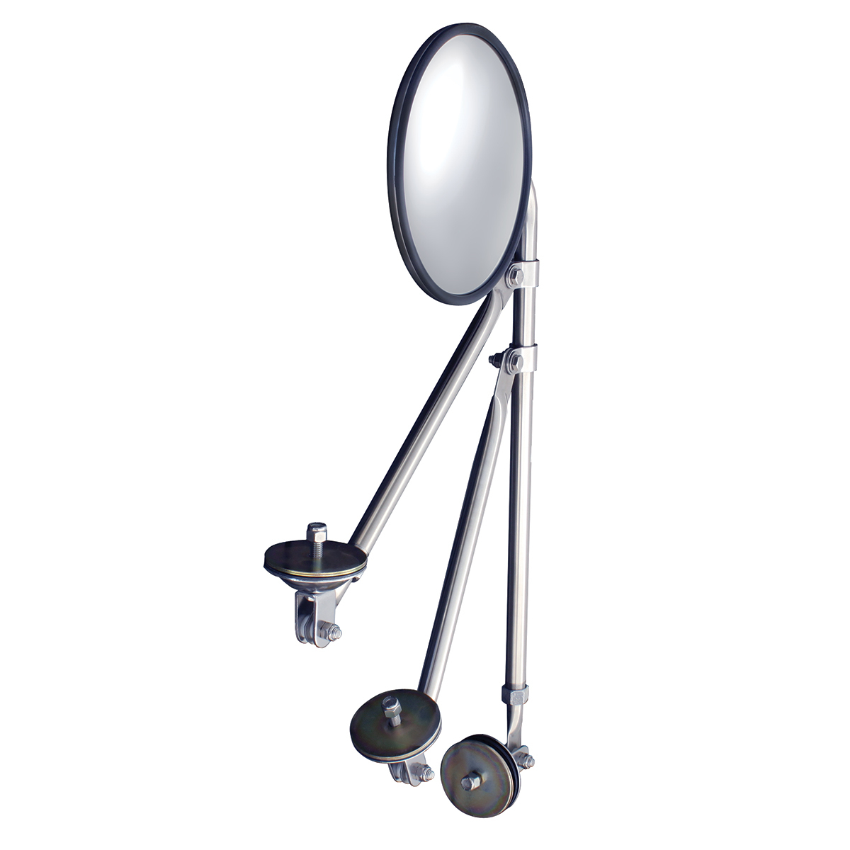 8-1/2" Convex Mirror With Stainless Tripod Fender Mirror Bracket