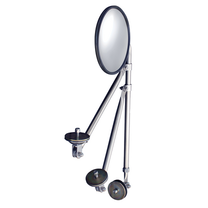 8-1/2" Convex Mirror With Stainless Tripod Fender Mirror Bracket