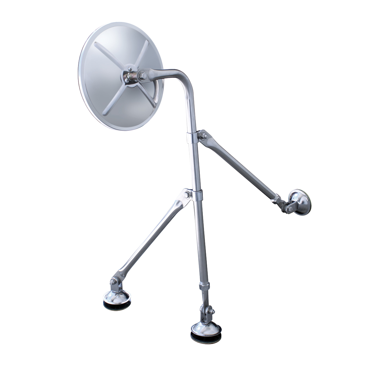 8-1/2" Convex Mirror With Stainless Tripod Fender Mirror Bracket