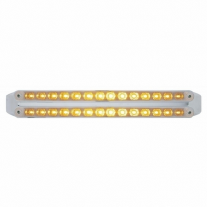 Dual 14 LED 12" Turn Signal Light Bars - Amber LED/Clear Lens
