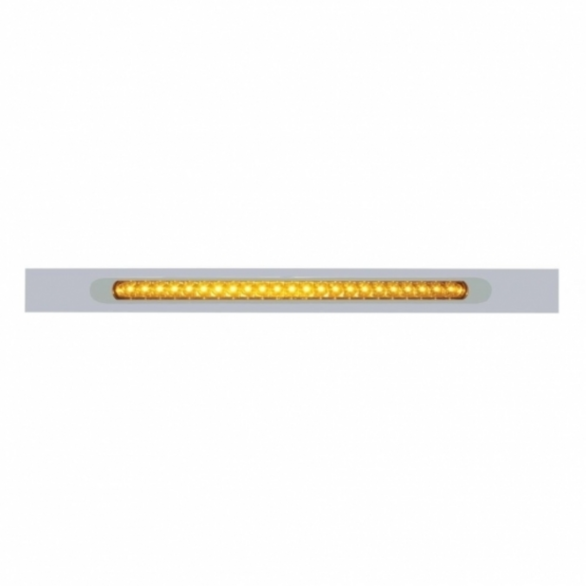 Chrome Top Mud Flap Plate With 23 SMD LED Light Bar & Bezel - Amber LED/Amber Lens (Each)