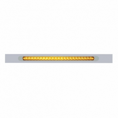 Chrome Top Mud Flap Plate With 23 SMD LED Light Bar & Bezel - Amber LED/Amber Lens (Each)