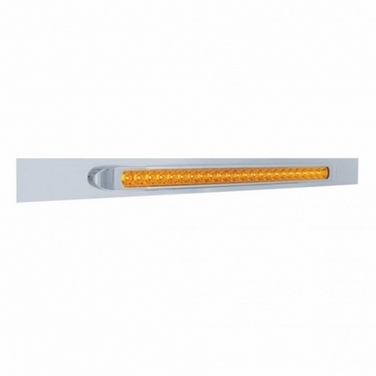 Chrome Top Mud Flap Plate With 23 SMD LED Light Bar & Bezel - Amber LED/Amber Lens (Each)