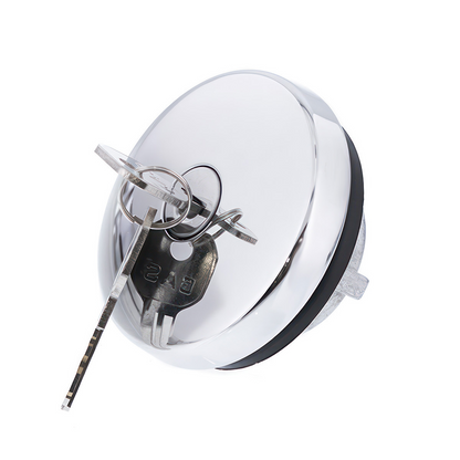 Chrome Vented Locking Gas Cap With Two Keys For Various 1947-71 Chevy & Ford Vehicles