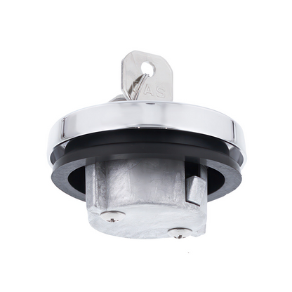 Chrome Vented Locking Gas Cap With Two Keys For Various 1947-71 Chevy & Ford Vehicles