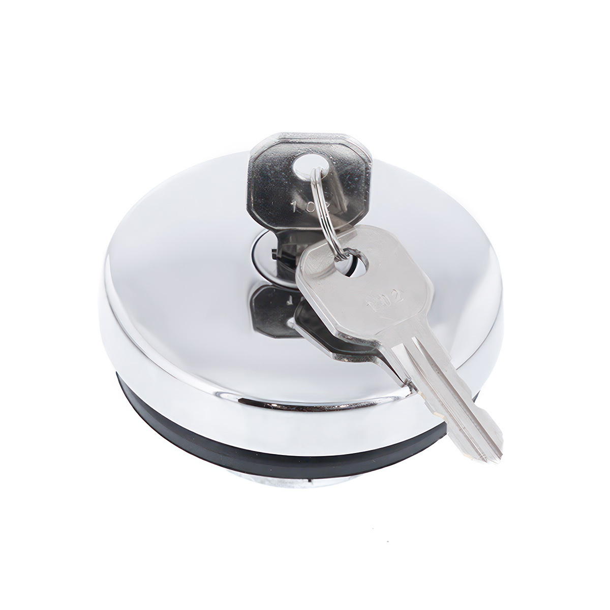 Chrome Vented Locking Gas Cap With Two Keys For Various 1947-71 Chevy & Ford Vehicles
