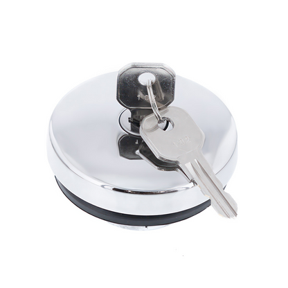 Chrome Vented Locking Gas Cap With Two Keys For Various 1947-71 Chevy & Ford Vehicles