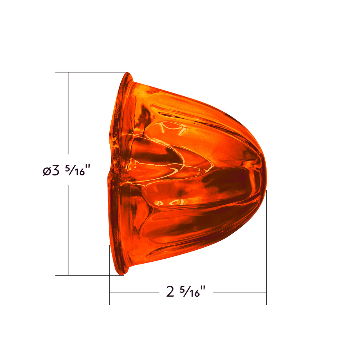 Watermelon Glass Marker Light Lens - Dark Amber (5 Pcs)