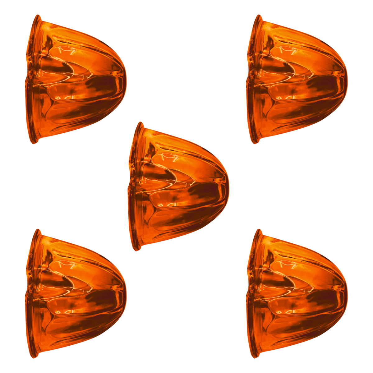 Watermelon Glass Marker Light Lens - Dark Amber (5 Pcs)