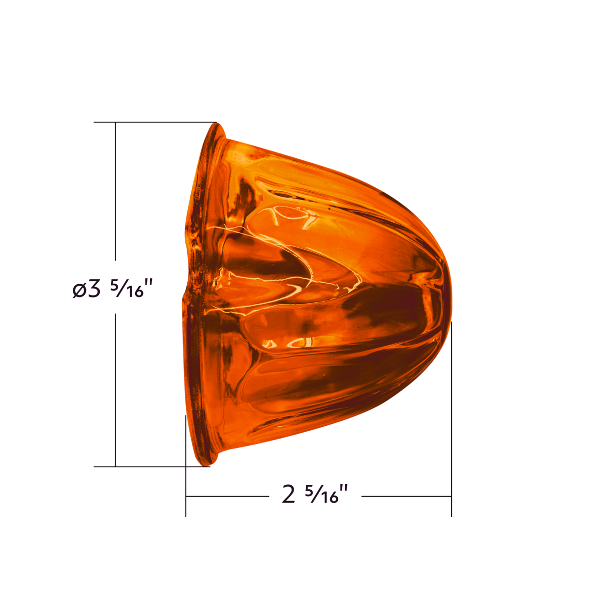 Watermelon Glass Marker Light Lens - Dark Amber (5 Pcs)