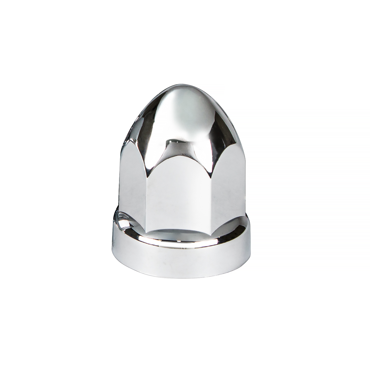 33mm X 2-3/4" Chrome Plastic Bullet Nut Cover With Flange - Push-On (Bulk)
