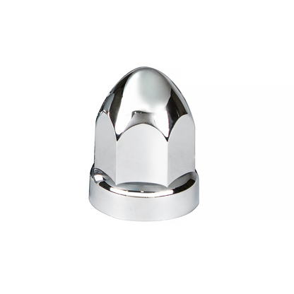 33mm X 2-3/4" Chrome Plastic Bullet Nut Cover With Flange - Push-On (Bulk)