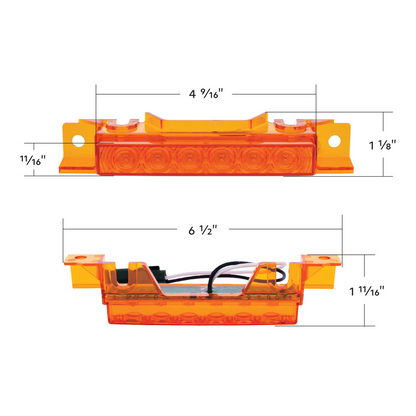 6 LED Competition Series Exterior Visor Light For 1996-2024 Volvo VNL-Amber LED/Amber Lens (5 Pcs)