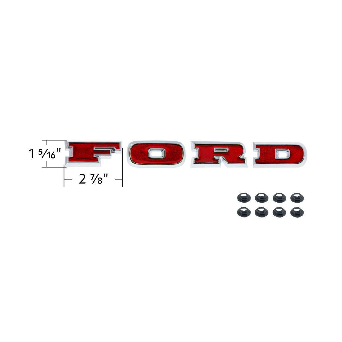 Chrome "Ford" Grille Letter Set For 1966-1977 Ford Bronco